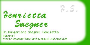 henrietta smegner business card